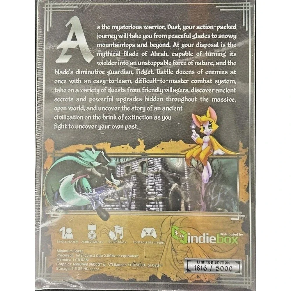 Dust An Elysian Tail PC IndieBox Limited Edition Big Box New Sealed